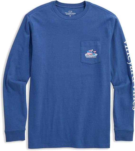 vineyard vines Long Sleeve Pond Hockey Whale Pocket Tee