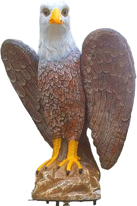 Attack Eagle Decoy with Sound System,Light Sensing Control, Solar Charging, Rotatable Bracket!