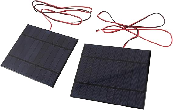 2pcs Polycrystalline Solar Panel Cell Power Module - DC5V 500mA for DIY Projects, High Efficiency Solar Charger with 100cm Cable