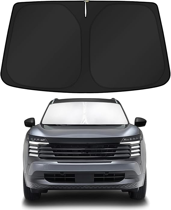KUST Windshield Sun Shade for Chevy Chevrolet Equinox EV 2024-2025 2026 Custom Fit Sunshade Foldable Sun Protectors Interior Accessories Blocks UV Rays