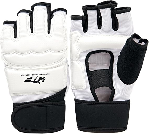 Open Finger Gloves Kids Boxing Taekwondo Karate Fist Guard Half Finger Gloves Kids Open Finger Gloves with Fixed Belt Half Finger Diet Martial Arts Gloves A MMA Trailing