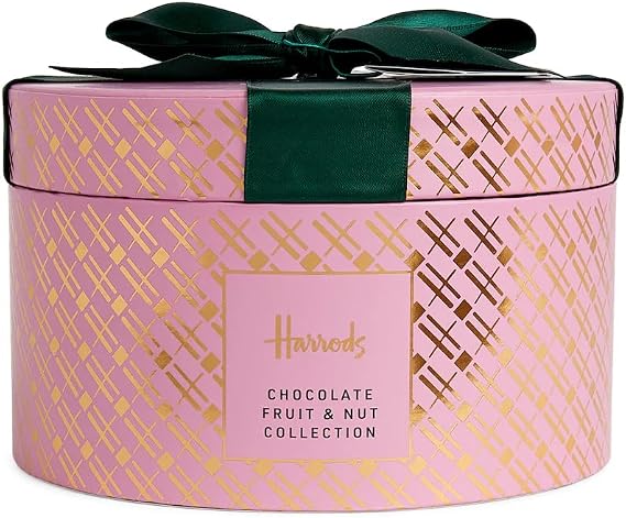 Harrods Chocolate Fruit and Nut Collection, Premium Gift Box with Gold Pattern, 850g