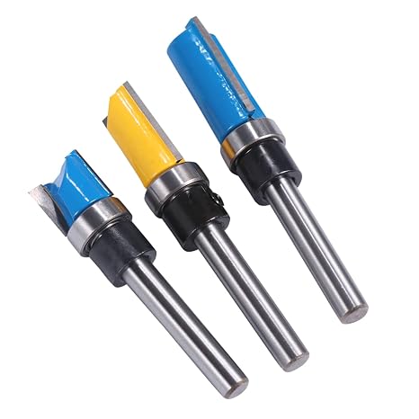 3Pcs 1/4 Inch Straight Wood Milling Cutter for Solid Wood MDF
