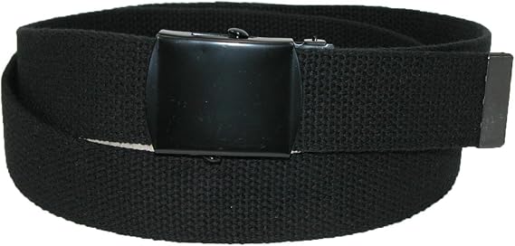 CTM Fabric Big & Tall Adjustable Belt with Black Buckle
