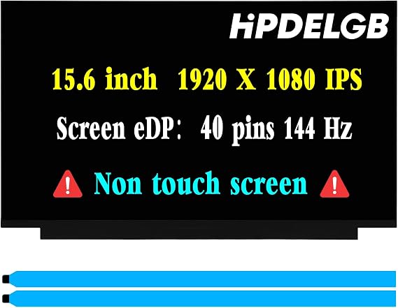 Replacement for Acer Nitro 5 AN515-54 AN515-55 AN515-57 AN515-58 N20C1 N22C1 737S 74TT 76DW 728C 73H1 LCD Screen Display 15.6" 144Hz 40PIN 1920x1080 IPS (Non-Touch Screen)