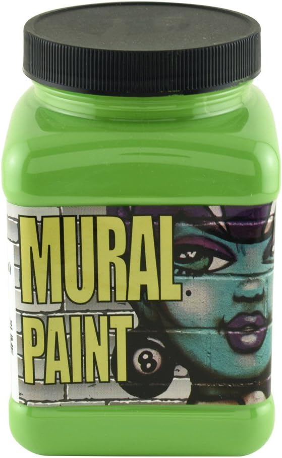 Chroma Acrylic Mural Paint for Interior and Exterior Murals - Lightfast, Mixable, Hard-Wearing Vibrant Pigment, 16 Oz Slime (2473)