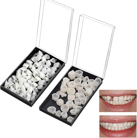 Dental Temporary Tooth Cap Crown Repair Kit,Dental Crowns & Filling Cap Beads for Front/Back Teeth,DIY Denture Repair for Broken Teeth,Chipped Tooth & Crown Repair at Home(70 Pcs Front & 50 Pcs Back)