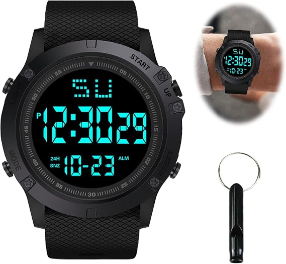 Bettinay Digital Referee Stopwatch, Competition Official Referee Watch Football, Waterproof Stopwatch Wrist with Whistle
