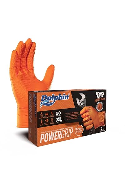 Dolphin PowerGrip Turuncu Nitril Eldiven XL Beden