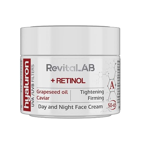 RevitaLAB Hyaluronic Anti-Ageing Day and Night Cream with Retinol Caviar and Red Grapes 50 ml - 65 Ages