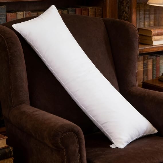 White Full Body Pillow Insert, 60x180cm Long Adults Fluffy Side Sleeper Bed Pillow with Zipper, Breathable Japanese Dakimakura Sleeping Pillows, Vacuum Package