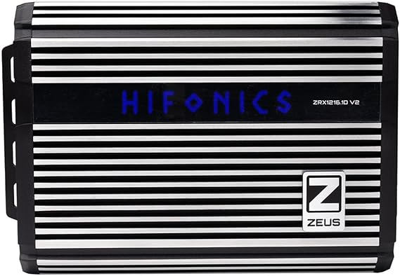 Hifonics ZRX1216.1DV2 Zeus ZRX V2 1200W Class D Mono Amplifier - Compact, Efficient, Advanced Cooling, Customizable Sound, Universal Fit