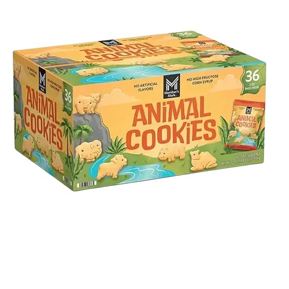 M- Animal Cookies, 2 oz Packets, 36 Count (1 Pack)