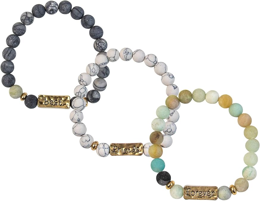 AUEAR, 3 Pack Best Friends Forever Bracelet Inspirational Friendship Bracelets for Sister Women Girls
