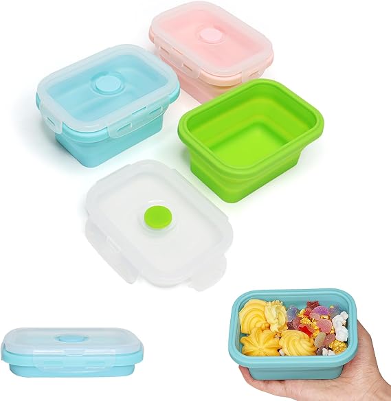 Alimat PluS 3 Pack Silicone Collapsible Food Containers with Lids 350ml