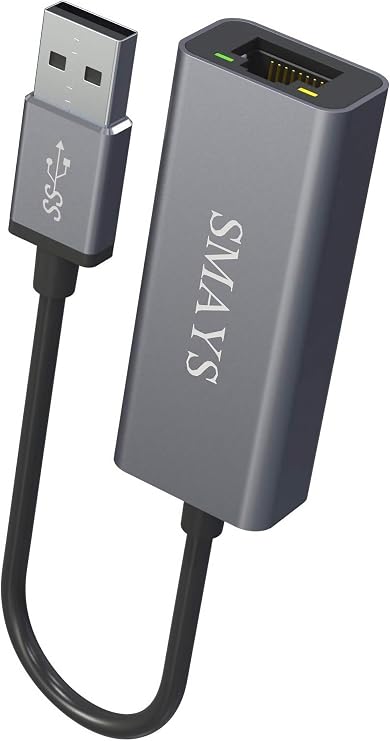 LAN Adapter for Smart TV, for Samsung TV, TCL Roku TV - USB 2.0 to Ethernet