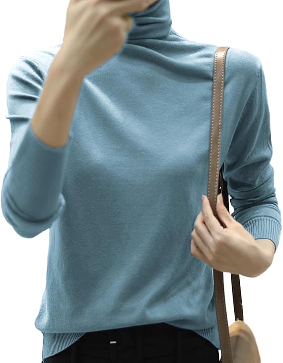 Bidason Women's Sweater Turtleneck Cable Knit Warm Soft Stretch Inner Slimming Long Sleeve Versatile Solid Simple Stylish Cute Tops Casual Commuting Autumn Winter