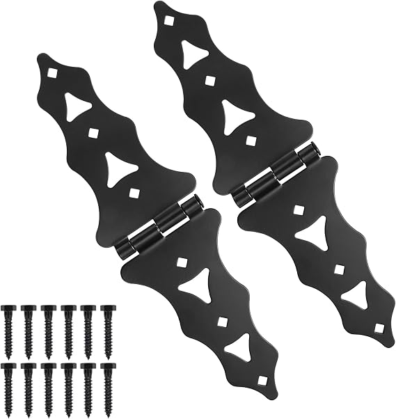 Gate Hardware Kit, Strap Hinges & Gate Latch, 2 Pack