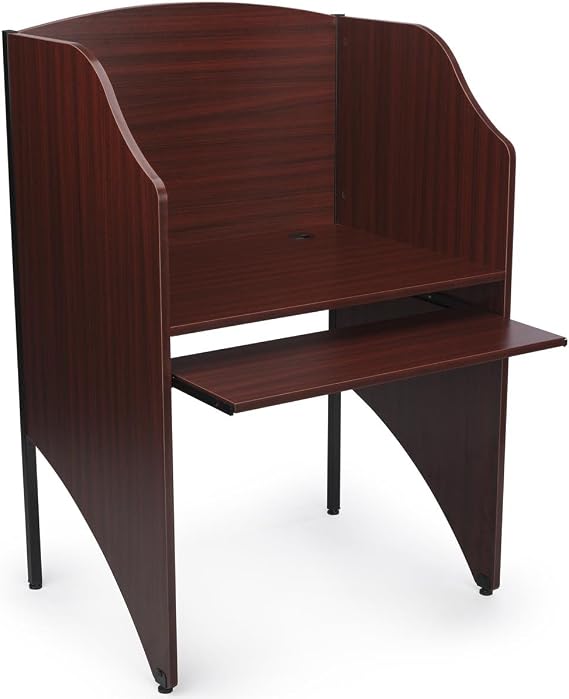 Displays2go Study Cubicle, Mahogany