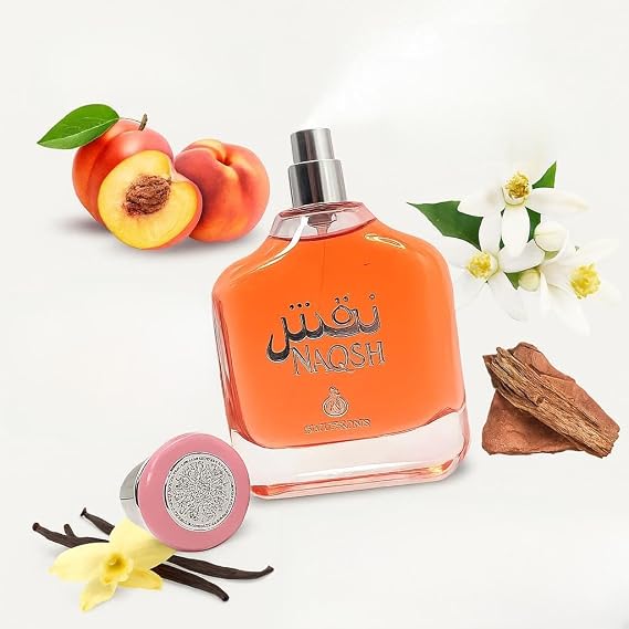 STYLE & SCENTS NAQSH Eau de Parfum for Women 100ml Amber Floral Perfume with Nectarine, Jasmine, Tuberose & Sandalwood Sweet & Feminine Long-Lasting 1824h Made in UAE (MDO007)