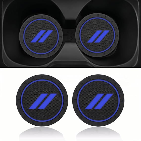 Car Cup Holder Coaster car Cup Cushions Compatible withChallenger Charger Durango Caravan Dakota SRT RAM Accessories Silicone Non-Slip Coaster Blue Logo