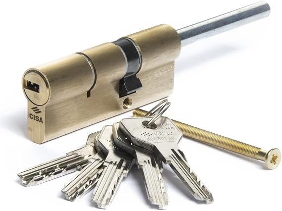 CISA 0E307 European Cylinder Asix, Frosted Brass, 50/30