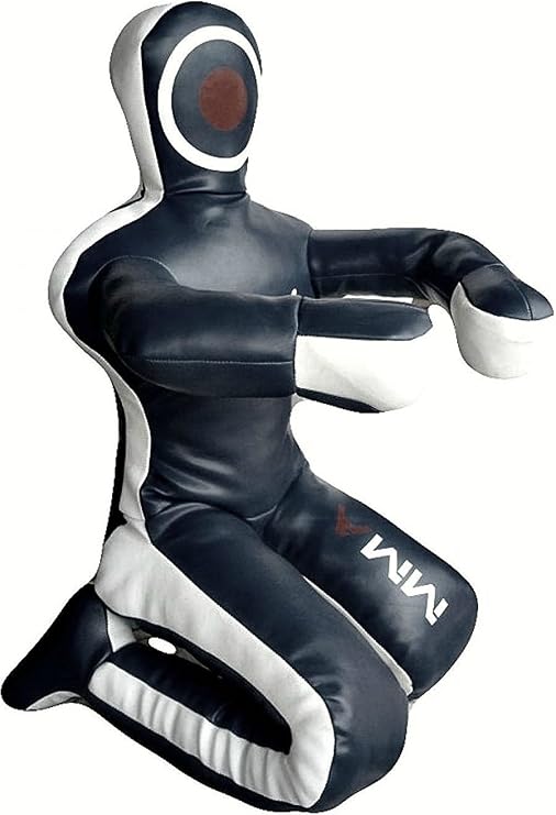 Bestzo MMA Jiu Jitsu Judo Punching Bag Grappling Dummy Black Sitting Position Hands on Front-Unfilled