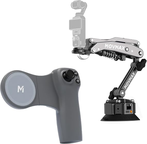 MOVMAX Remote Controller and Blade Arm Solar Electronic Suction Cup Mount for DJI Osmo Pocket 3/2,