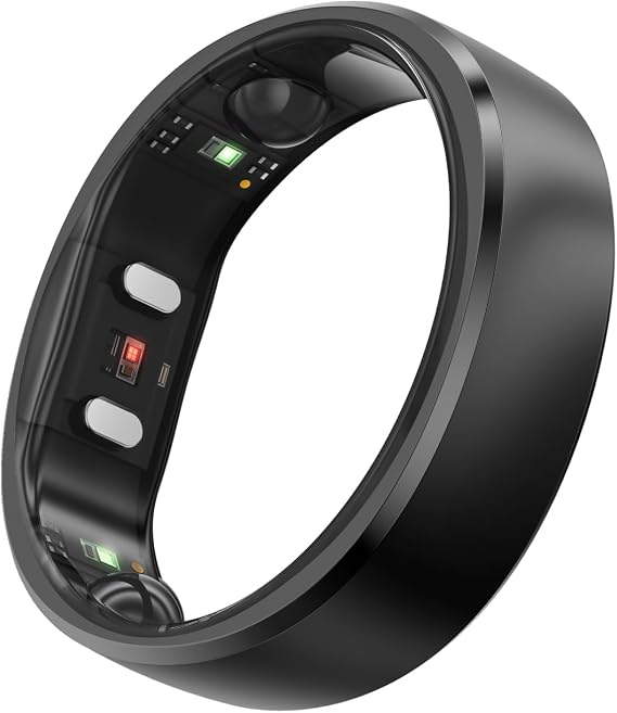RingConn Gen 2 Smart Ring - Sleep Apnea Monitoring(Black, Size 13) | No APP Subscription, 12-Day Battery Life, Stress/Heart Rate/Women's Health Tracker, Android & iOS Compatible