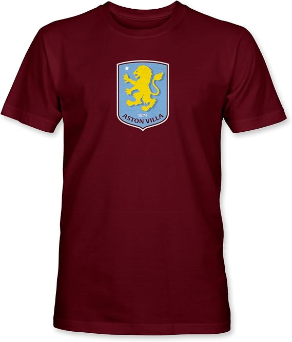 Aston Villa FC Football Club Soccer Crest Premium Cotton T-Shirt