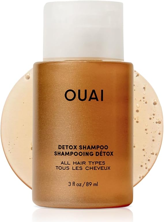 OUAI Detox Shampoo Travel Size - Clarifying and Removing Build Up, Dirt, Oil, Product and Hard Water - Apple Cider Vinegar & Keratin for Clean, Refreshed Hair - Sulfate-Free Hair Care - 89ml