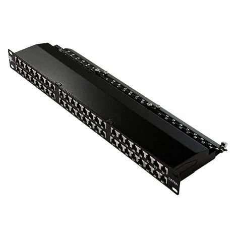 Vertical Cable Cat6A 48 Port Shielded Krone Type 19" Horizontal Rackmount 1U Patch Panel