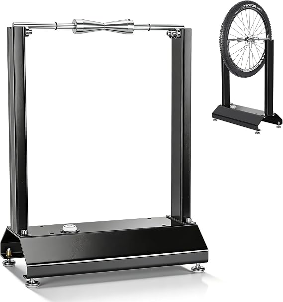Motorcycle Wheel Balancer Stand, Portable Heavy-Duty Truing Stand with Rotating Adjustment, Wheel Maintenance Balancing Rack, Precision Wheel Alignment for Motorcycle Bicycle Dirt Bikes
