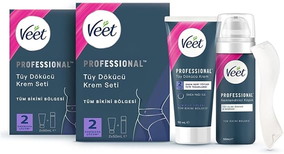 Veet Professional Bikini Area Depilatory Cream Set (50 ml + 50 ml) x 2 Pieces