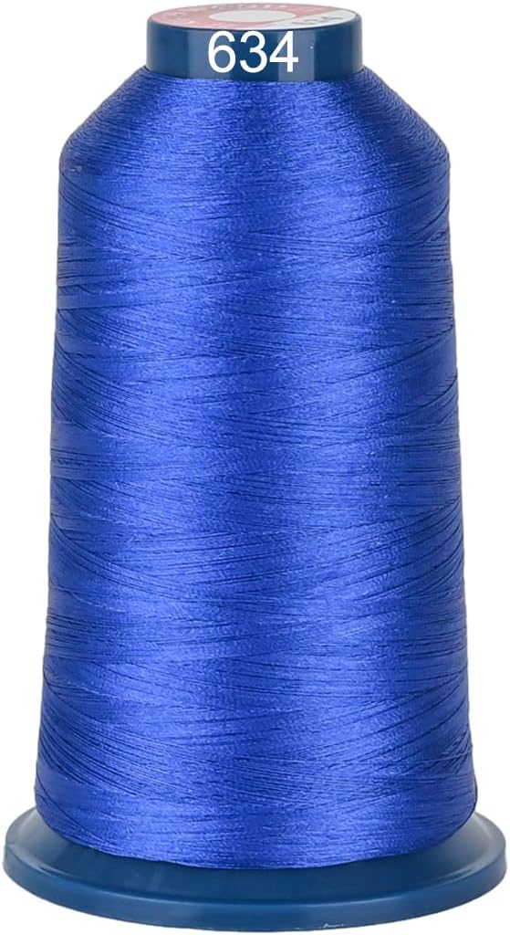 Polyester Embroidery Thread 4000M(4374Y) 40WT Thread for Commercial Multi Needles and Single Needle Embroidery Machine Blue 0634