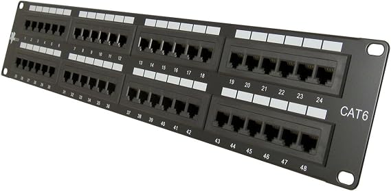 Vertical Cable Cat6 48 Port 19" Horizontal Rackmount 2U Patch Panel
