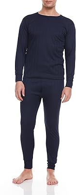 Men Thermal Winter Underwear Long John 100% Cotton Fleece