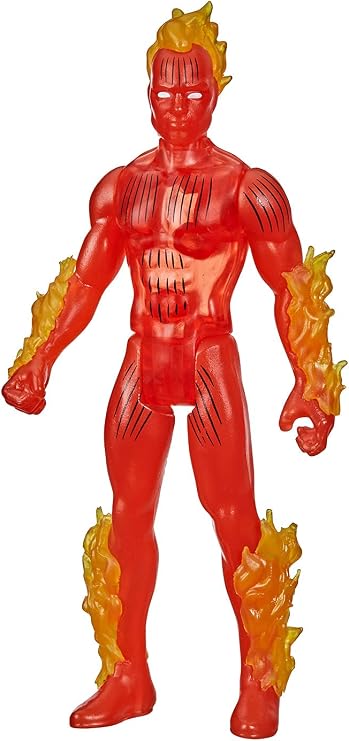 Hasbro Marvel Legends Series 3.75-inch Retro 375 Collection Human Torch Action Figure Toy, Red