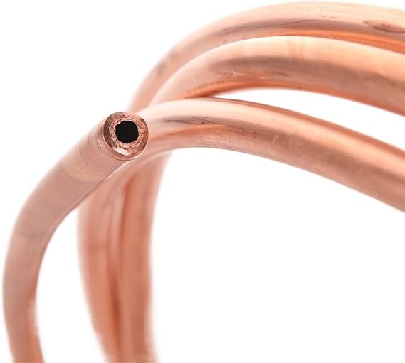 Copper Tube, Soft Coil 2mm 3mm 4mm 10mm 12mm 16mm 19mm 22mm Air Conditioning Pipe Red for Preservative Straight(14x1mm)(12x1mm)