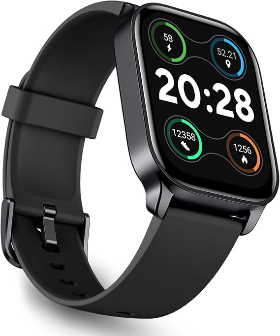 OCTANDRA Spark VeryFit 2.01" Bluetooth Answer Call Alexa Smart Watch Body Energy Heart Rate HRV Oxygen Saturation Sleep Monitor Step Tracker IP68 Fitness Watches for Men Women (Black)