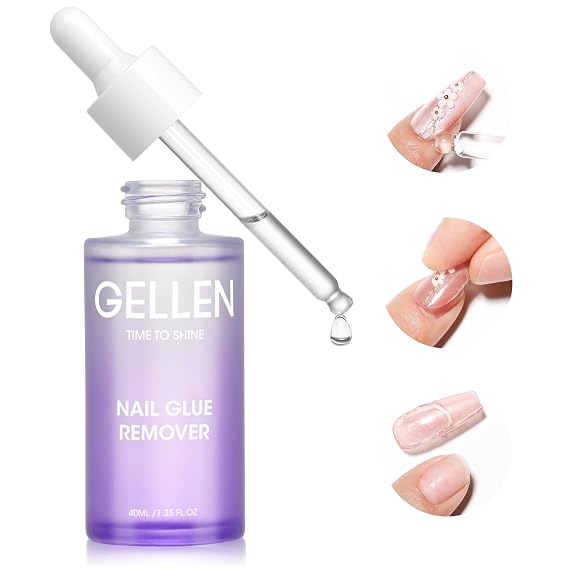 Gellen Nail Glue Remover, Non Acetone Gentle Gel Glue Off, 1.35 Fl.Oz