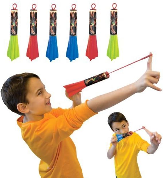 Pump Rocket Finger Flingers 3-Pack, Includes Total of 6 Rubberband Flying Foam Rockets