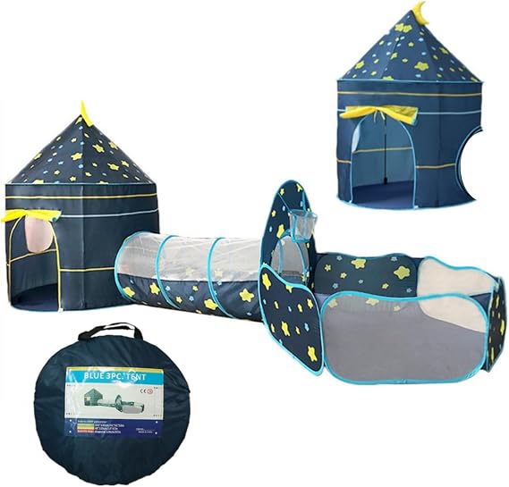 Kids Play Tent and Tunnel, Toddlers Tunnel Playhouse Ball Pit, 3-in-1 Garden Playhouse Tent for Boys Girls Indoor/Outdoor