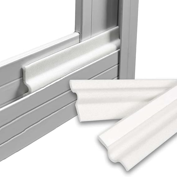Xspring Pencere Conta Şeridi, 4 Metre Rüzgar Geçirmez Ses Geçirmez Hava Sıyırma Kapı Conta Şeridi, Kendinden Yapışkanlı Köpük Pencere Soğuk Hava Engelleyici, (Beyaz)
