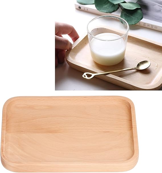 Wooden Rectangular Serving Tray Platter Dinner Drink Food Snack Saucer Fruit Platter for Home Restaurants, Party