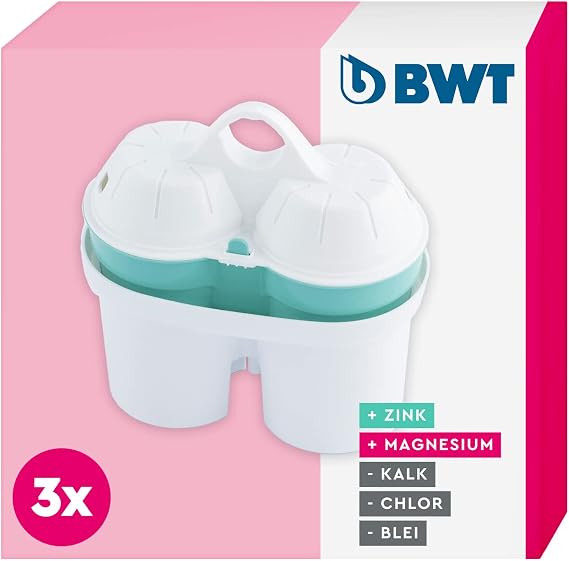 BWT Magnesium Mineralized Water + Zinc Filter Cartridges | 3 Pack | Support Immune System | BWT Compatible/Replacement for Table Water Filters (3 Pack)