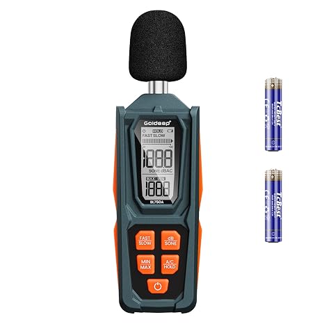 Decibel Meter, Goldeep SL750A Digital Sound Decibel Meter - Vitality Orange