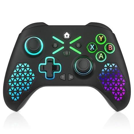 Dinosoo RGB Wireless Controller for Xbox Series X|S, Xbox One & Windows 10/11, Gaming Gamepad with Hall Trigger, Turbo, Macro, 3.5mm Audio Jack, 2.4GHz Adapter