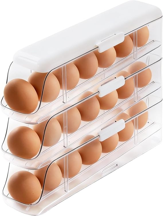 PAVSTINE Eggs Storage Fridge Removable 3 Levels with Lid