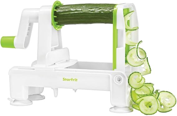 Starfrit Pro Foldable Spiralizer, 3 Blades, Veggie Noodles, Easy Storage
